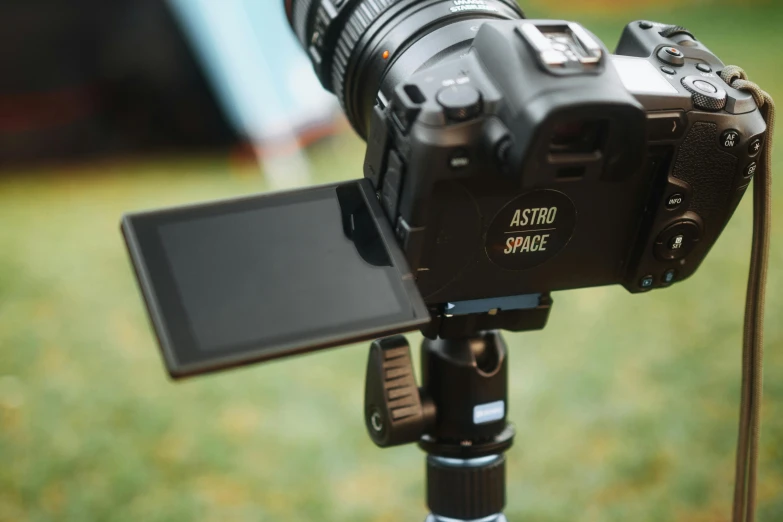 a close up of a camera on a tripod, by Matthias Stom, unsplash, light and space, lcd screen, footage from space camera, taken on a field view camera, instagram post 4k