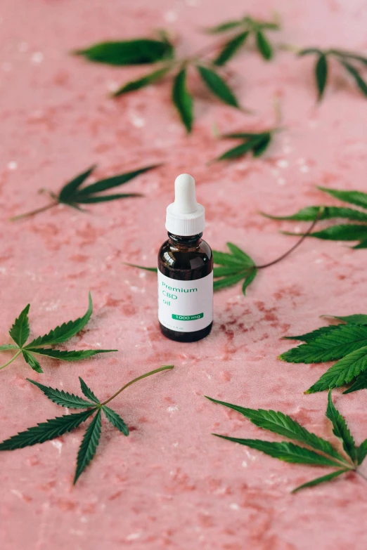 a bottle of cb cb cb cb cb cb cb cb cb cb cb cb cb cb cb, by Julia Pishtar, trending on pexels, renaissance, weed background, pink white and green, made of lab tissue, high angle