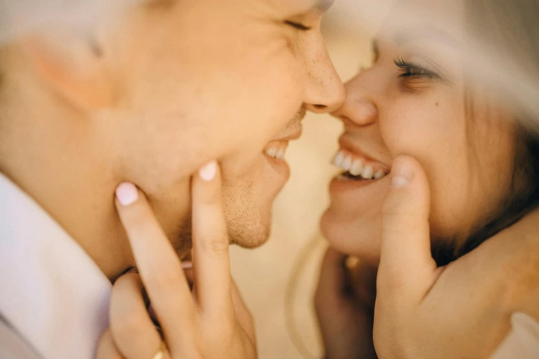 a man and a woman looking into each other's eyes, trending on pexels, licking tongue, closeup - view, profile image, thumbnail