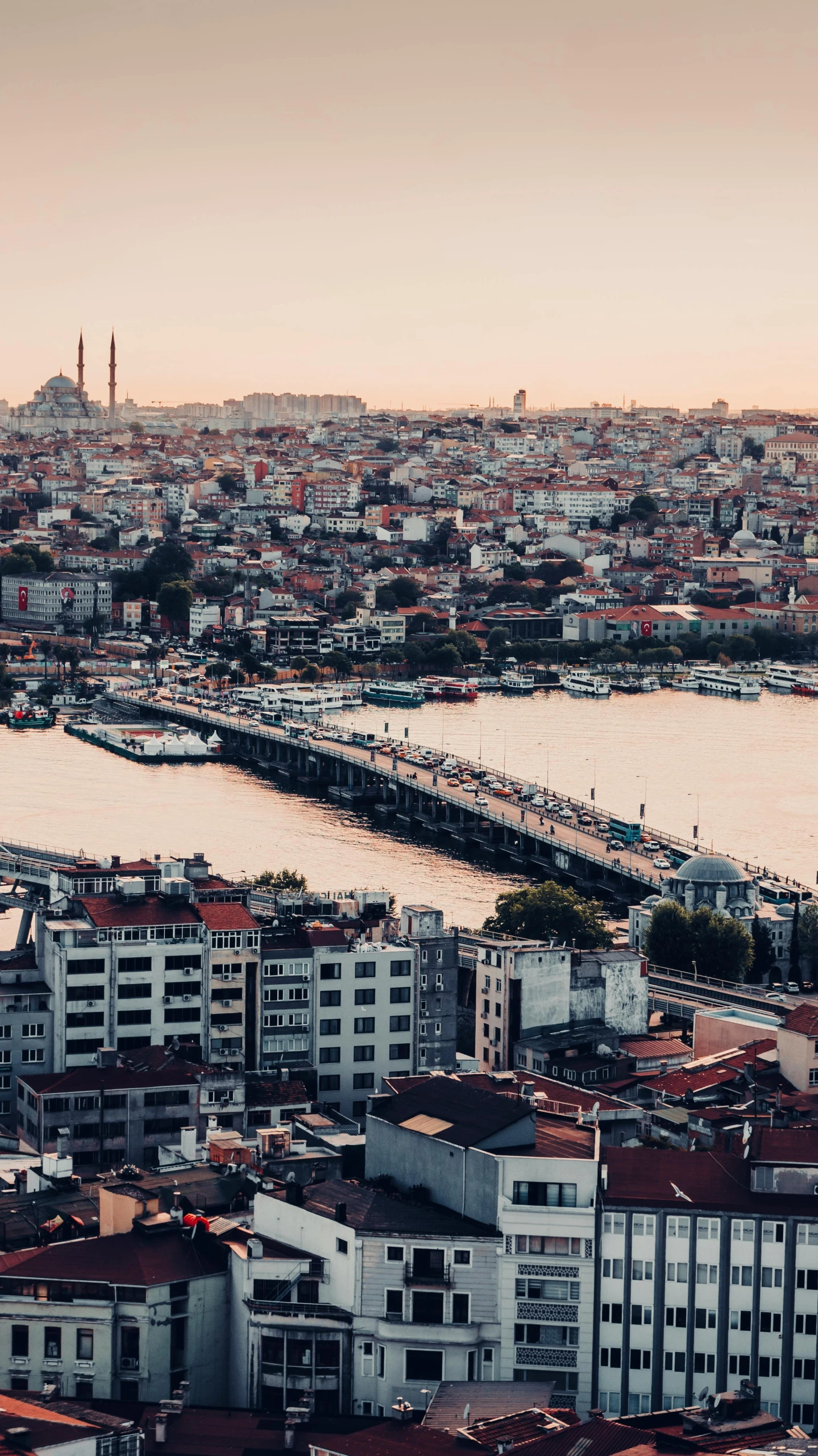 a view of a city from the top of a building, by Niyazi Selimoglu, pexels contest winner, hurufiyya, building along a river, 2 5 6 x 2 5 6, slide show, turkey