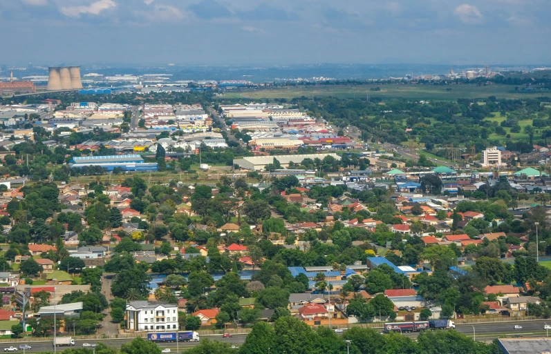 a view of a city from the top of a hill, inspired by Joze Ciuha, pexels contest winner, township, full frame image, panorama, midlands