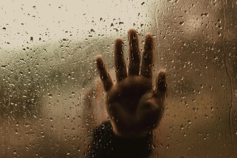 a hand sticking out of a window in the rain, trending on pexels, people crying, five fingers on the hand, standing near a window, promo image
