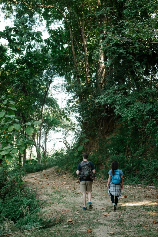 a couple of people walking down a dirt road, happening, in the jungle, trecking, schools, ayne haag