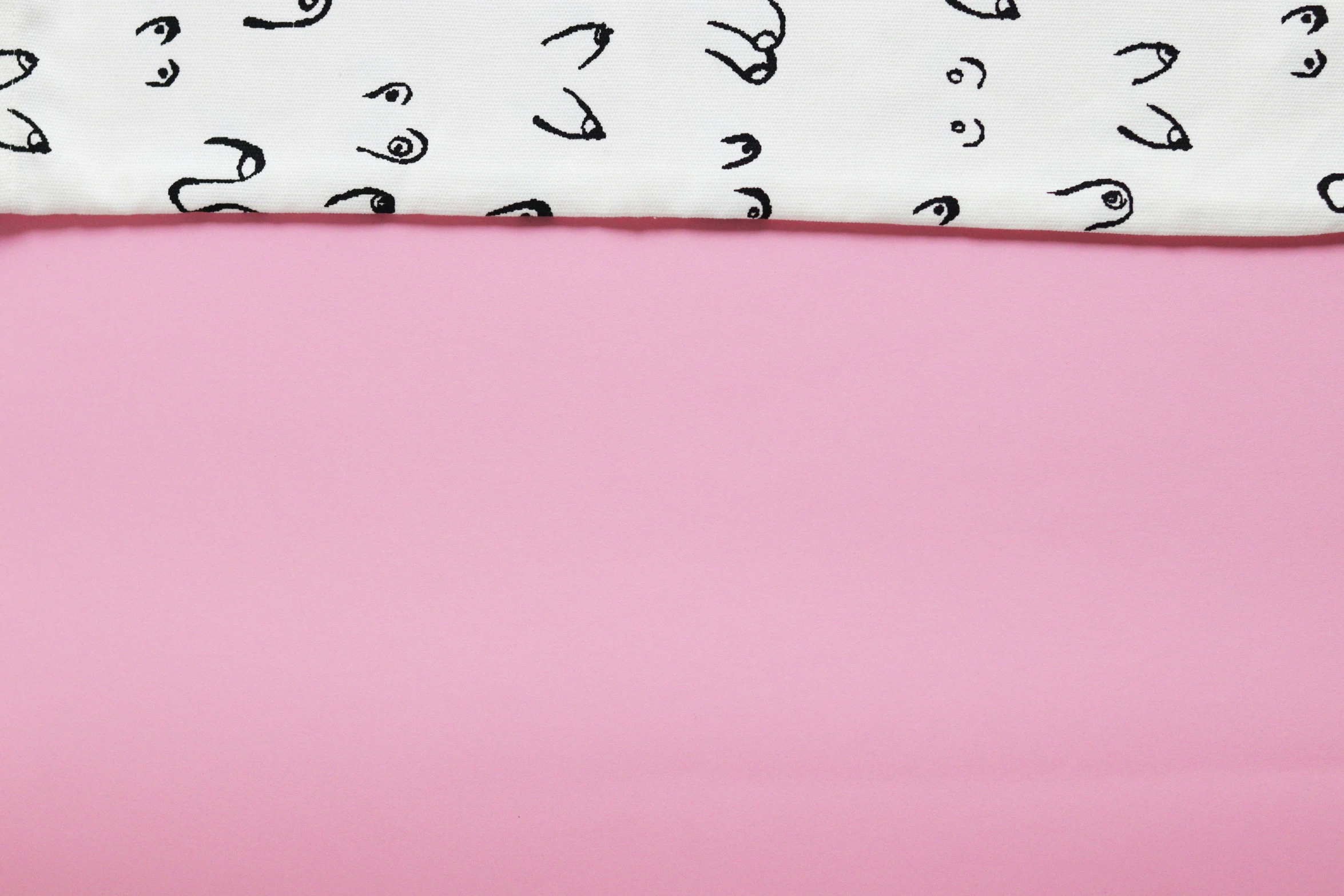 a white t - shirt with black eyes on a pink background, inspired by Shōzō Shimamoto, trending on unsplash, lying in bed!!!! blanket, repeating pattern, detailed pen strokes, bottom - view