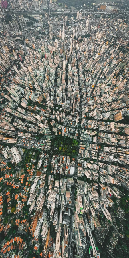 an aerial view of a city with lots of buildings, an album cover, by Dan Scott, pexels contest winner, são paulo, 8k detail post processing, instagram post, extreme panoramic