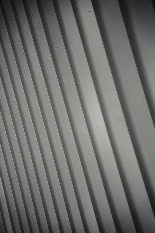 a black and white photo of a wall, inspired by Ryoji Ikeda, translucent gills, painted metal, diagonal lines, monochrome color