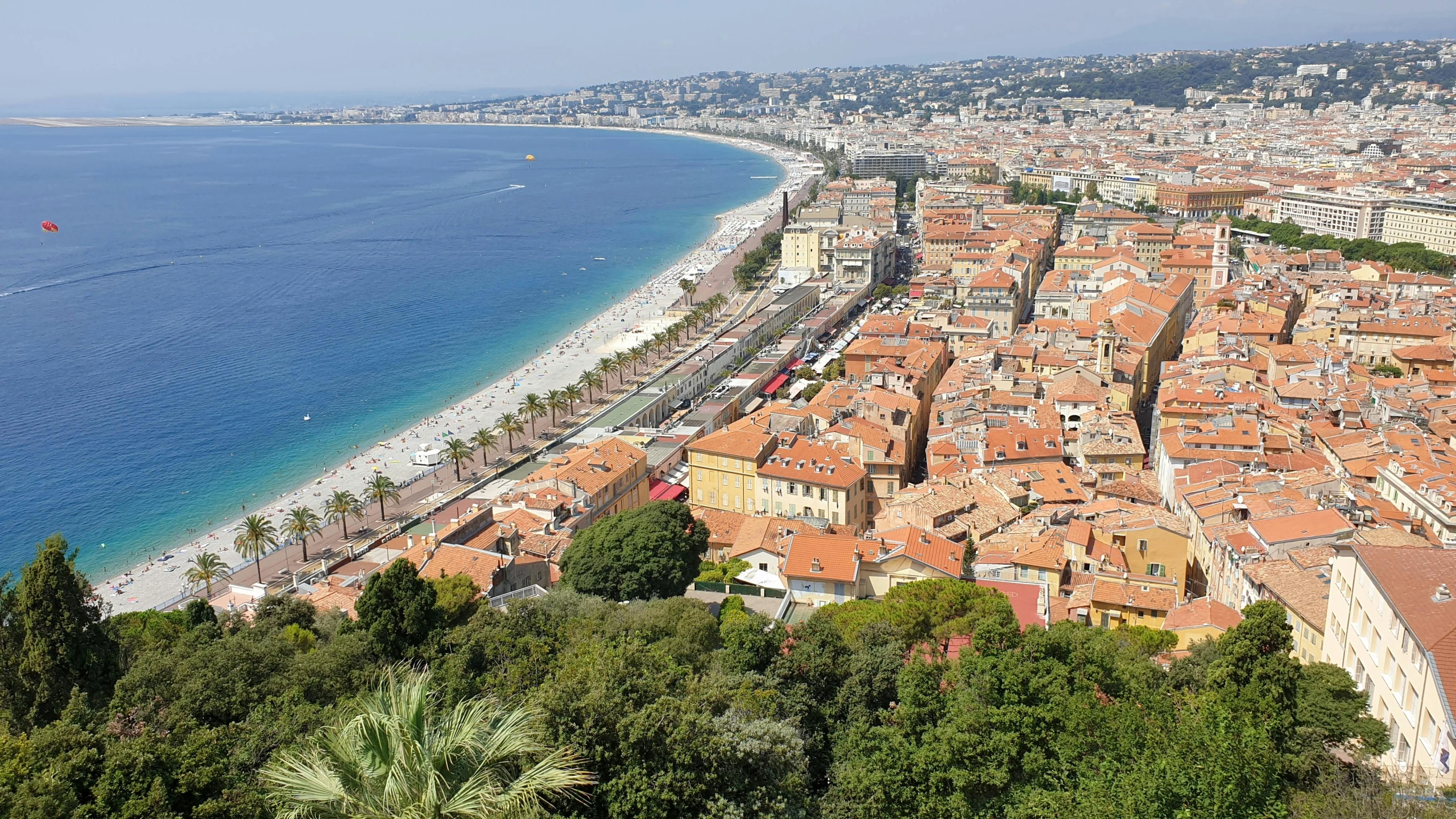 a view of a city from the top of a hill, pexels contest winner, renaissance, next to the sea, french, nice, square