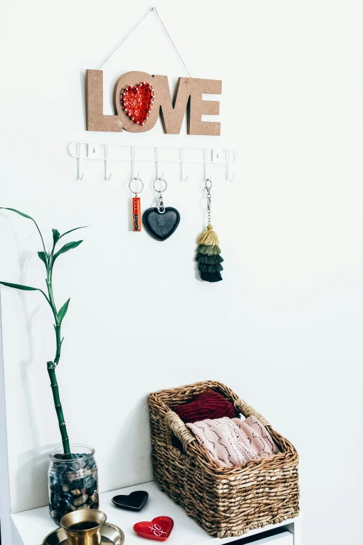 a plant sitting on top of a dresser next to a mirror, a picture, love craft, detailed product image, hanging, lacey accessories