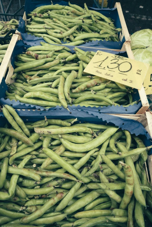 a crate filled with green beans and lettuce, pexels, renaissance, taken with kodak portra, market stalls, 2 5 6 x 2 5 6 pixels, london