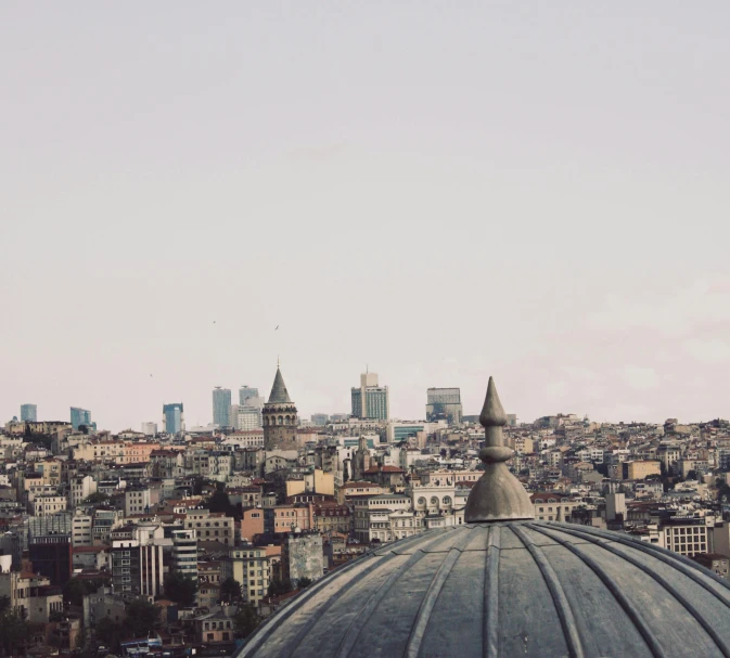 a view of a city from the top of a building, by Lubin Baugin, pexels contest winner, hurufiyya, dome, roof background, 2 5 6 x 2 5 6, turkish and russian