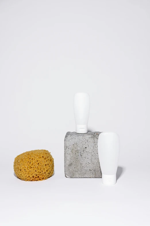 a couple of vases sitting next to each other, sponge, products shot, front facing, thumbnail