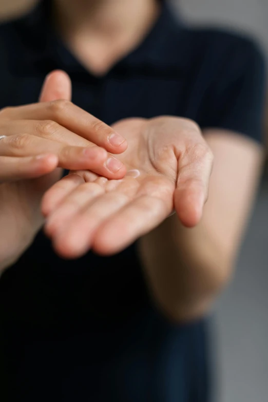 a close up of a person holding out their hands, sweat drops, professional, square, lynn skordal