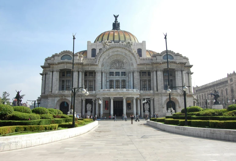 a large building with a dome on top of it, a marble sculpture, by Alejandro Obregón, pexels contest winner, art nouveau, taco, theater, 2 5 6 x 2 5 6 pixels,