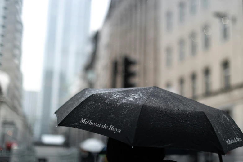 a person holding an umbrella in the rain, múseca illil, day time, moma, in the middle of the city