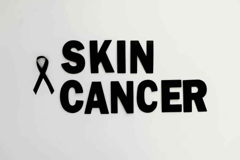 a sign that says skin cancer with a black ribbon, by Gavin Hamilton, photoshoot for skincare brand, 15081959 21121991 01012000 4k, tumours, cuts