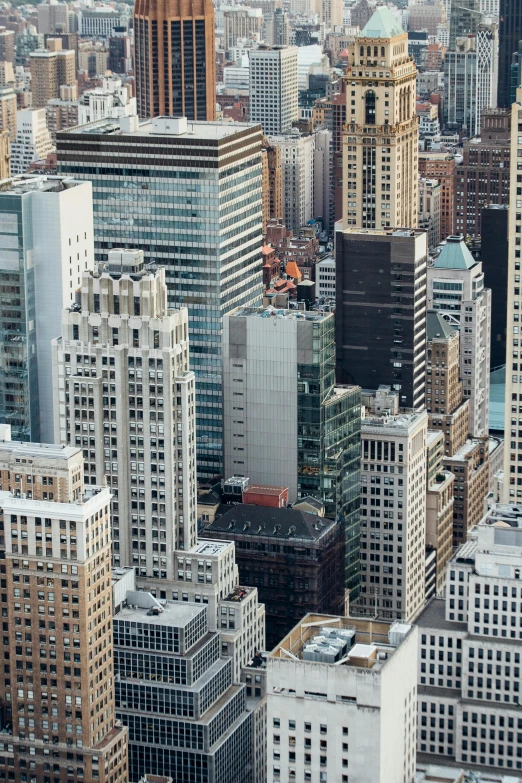 a view of a city from the top of a building, new york buildings, zoomed in, award-winning, large format