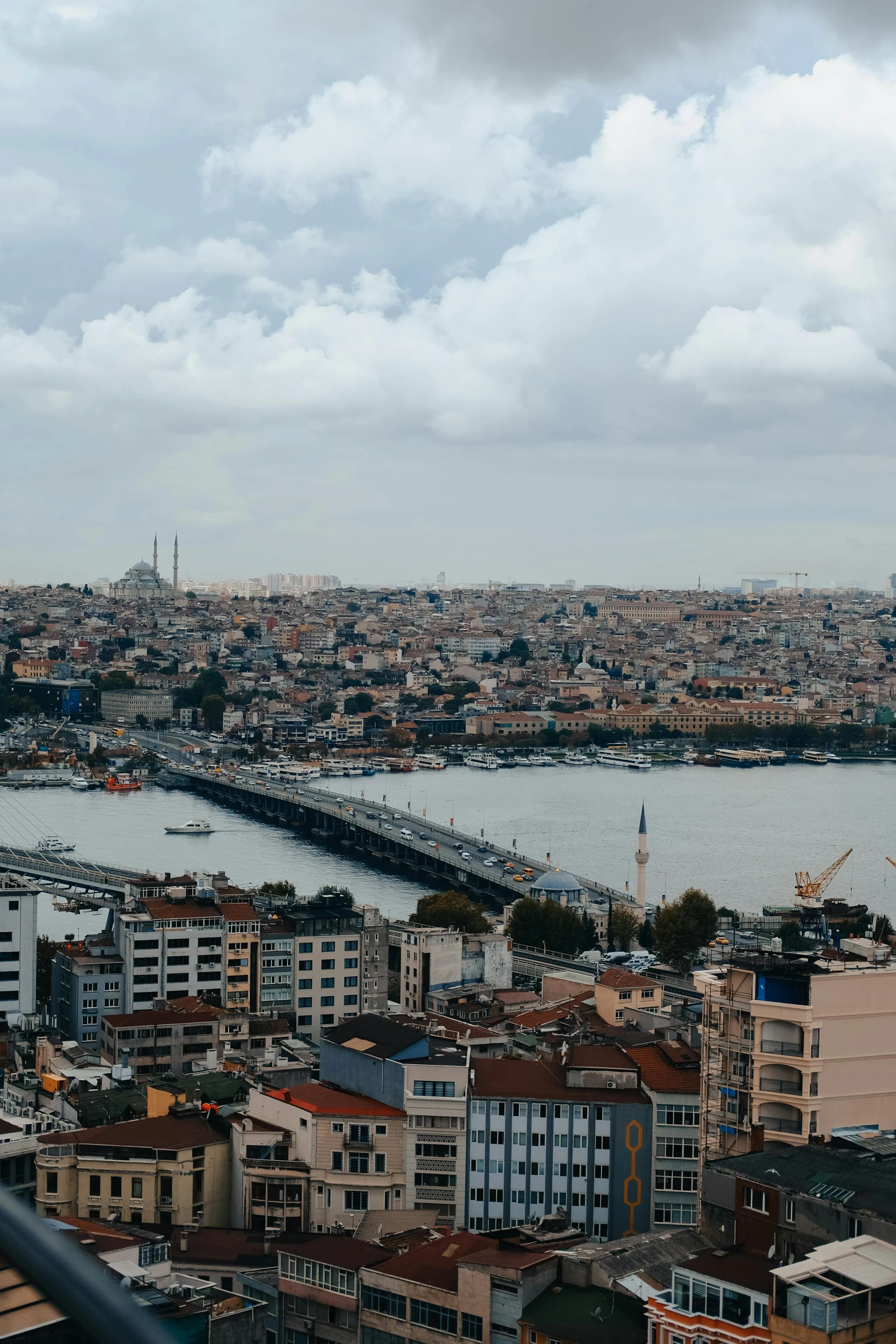 a view of a city from the top of a building, by irakli nadar, pexels contest winner, hurufiyya, river in the background, slide show, istanbul, panorama distant view