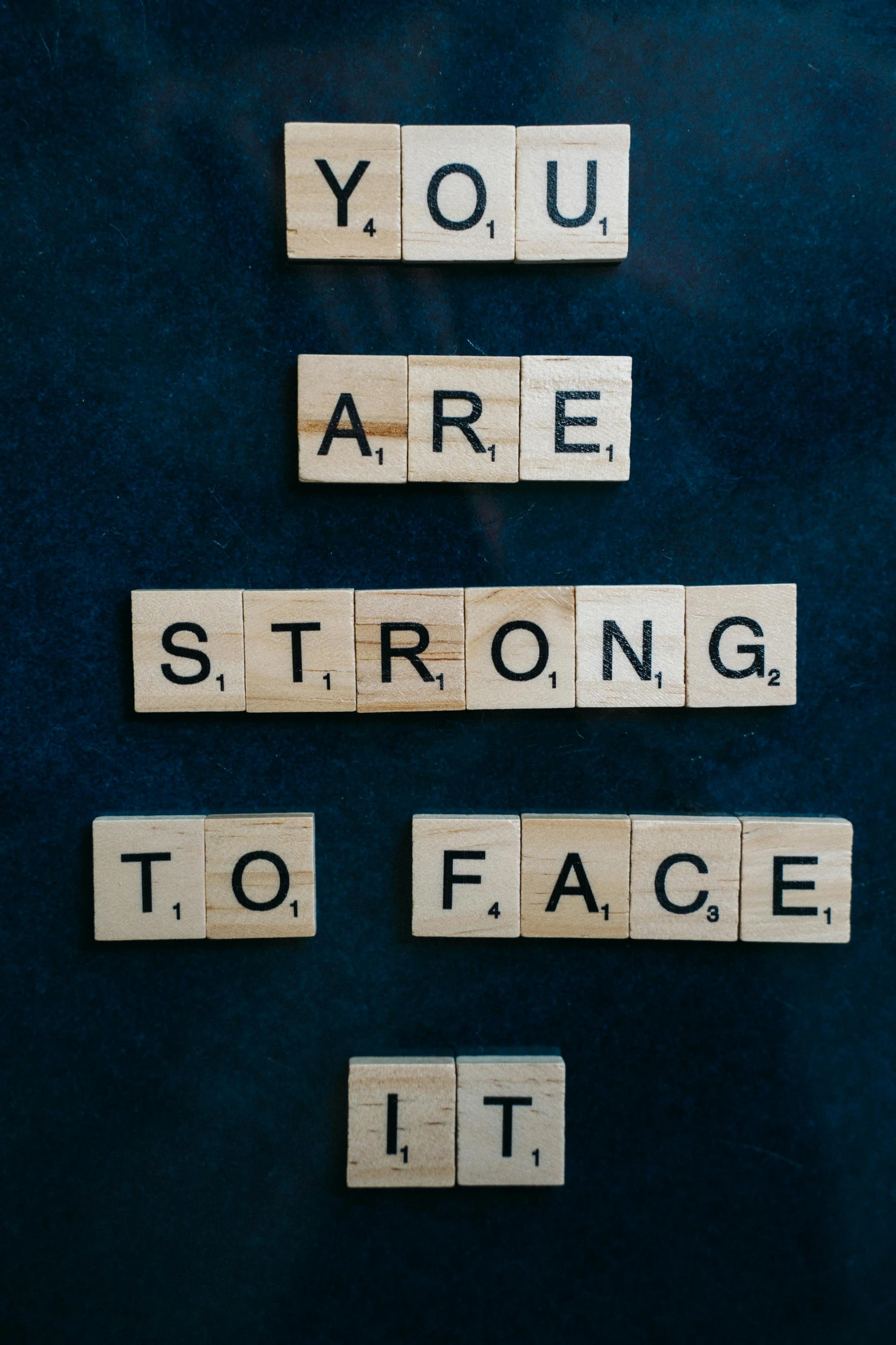 a sign that says you are strong to face it, a picture, by artist, trending on unsplash, square face, blocks, reassuring, supportive