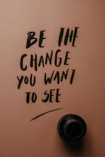 a bathroom door with the words be the change you want to see written on it, a picture, by Olivia Peguero, trending on pexels, profile picture, narcissist, toilet, wall art