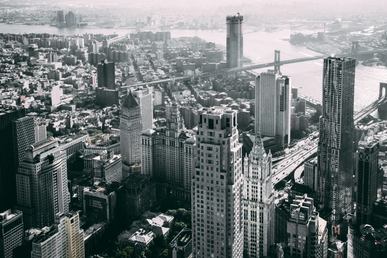 a black and white photo of a city, pexels contest winner, new york buildings, 8k render”, high view, 2 0 0 0's photo