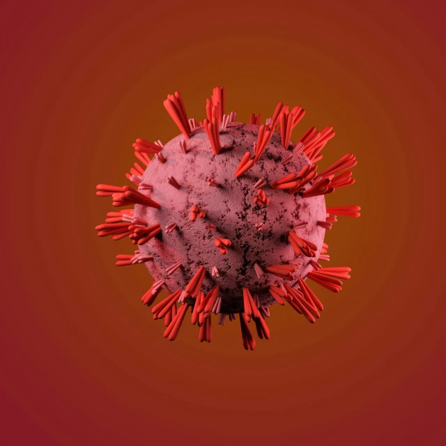 a close up of a red corona corona corona corona corona corona corona corona corona corona corona corona, a microscopic photo, trending on pexels, digital art, plague and fever. full body, high poly, on simple background, retro effect