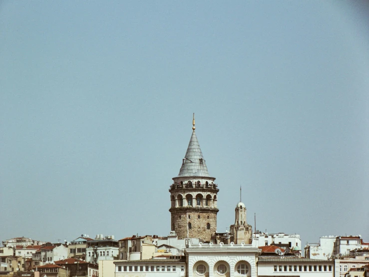 a large clock tower towering over a city, by Lubin Baugin, unsplash contest winner, hurufiyya, ottoman empire era, neoclassical tower with dome, 1990's photo, castles and temple details
