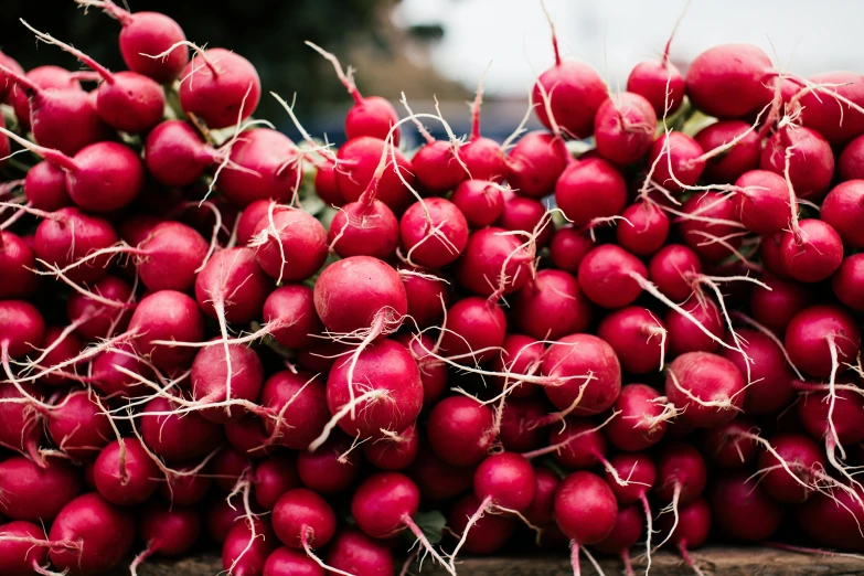 a pile of radishes sitting on top of a table, multiple stories, essence, fan favorite, upclose