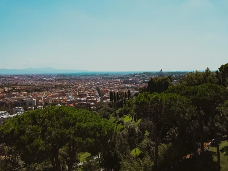 a view of a city from the top of a hill, pexels contest winner, renaissance, overlooking a valley with trees, filippo brunelleschi, sunny day time, gif