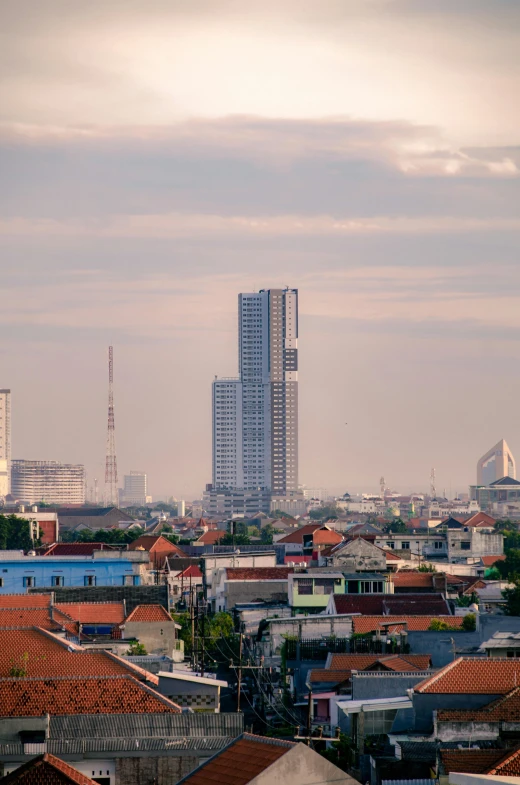 a view of a city from the top of a hill, by Sven Erixson, jakarta, background image, square, high quality image