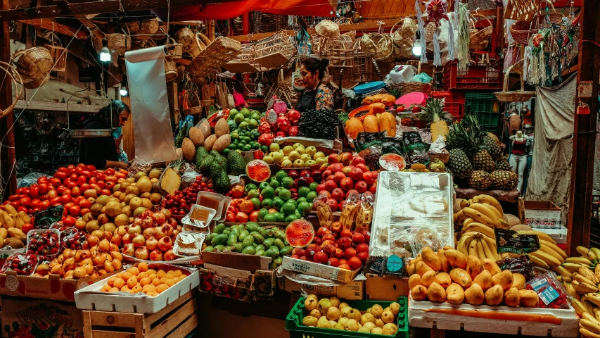 a market filled with lots of different types of fruit, by Julia Pishtar, square, brazilian, profile image, trending on