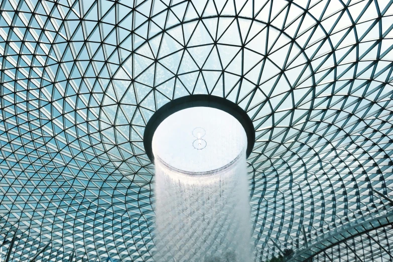 a picture of the inside of a building, inspired by Buckminster Fuller, unsplash contest winner, bubble bath, set on singaporean aesthetic, swarovski, water pipe