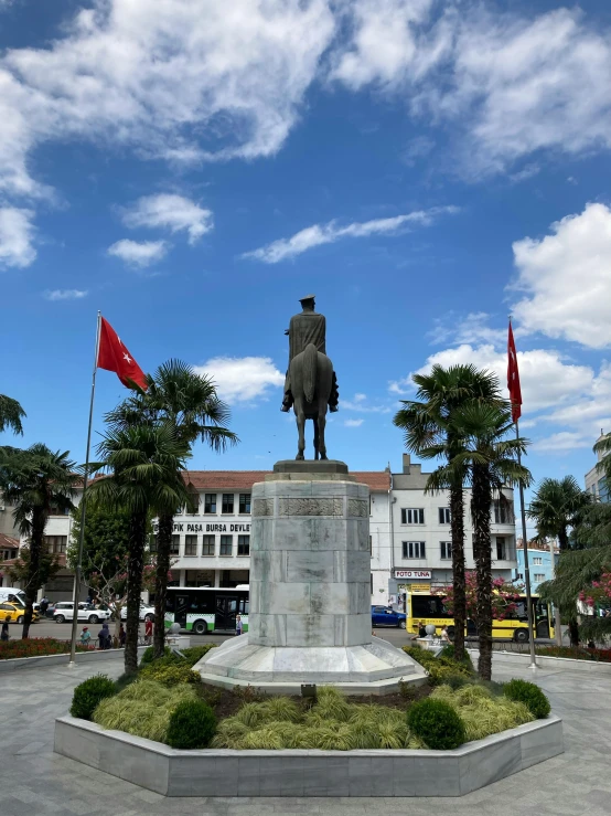 a statue of a man on a horse in a plaza, a statue, by Adam Rex, hurufiyya, multiple stories, 8 k ), image