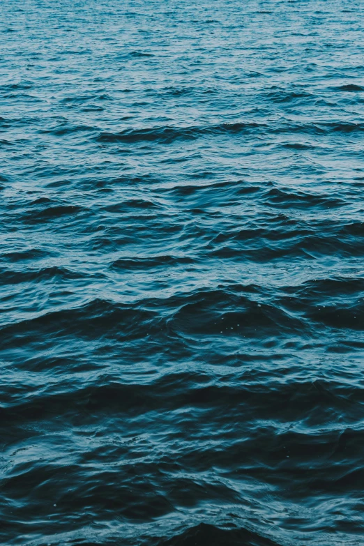 a body of water with a boat in the distance, an album cover, pexels, happening, dark blue water, wavy, concerned, full frame image