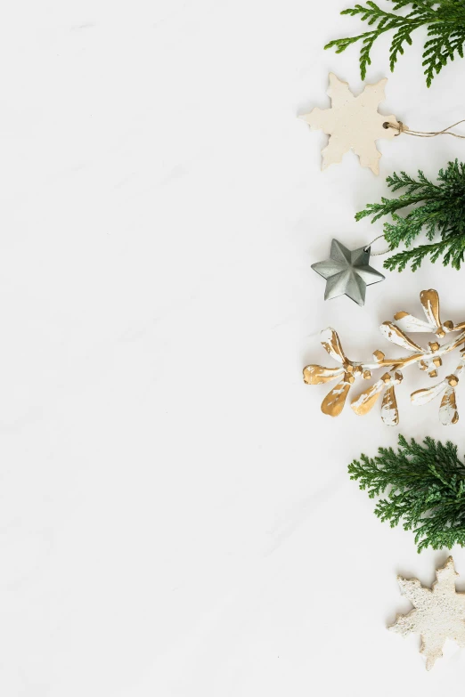 christmas decorations on a white background, by Andries Stock, trending on unsplash, minimalism, multiple stories, background image, full body image, 15081959 21121991 01012000 4k