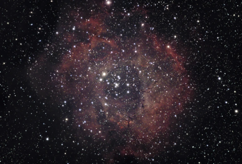 a star filled sky filled with lots of stars, flickr, space art, red cloud light, in the center of the image, brown, hexagonal shaped