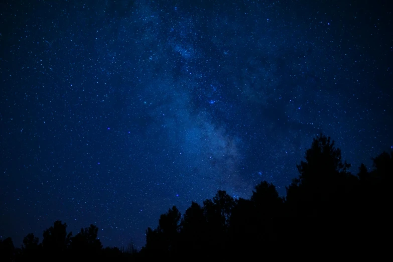 a night sky filled with lots of stars, a picture, pexels, 🌲🌌, dark blue, rectangle, summer night