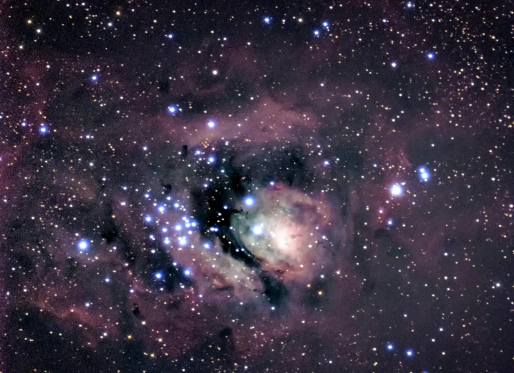 a star filled sky filled with lots of stars, a microscopic photo, by Joe Bowler, light and space, nebula clouds, pc screen image, illustrious, taken in the late 2010s