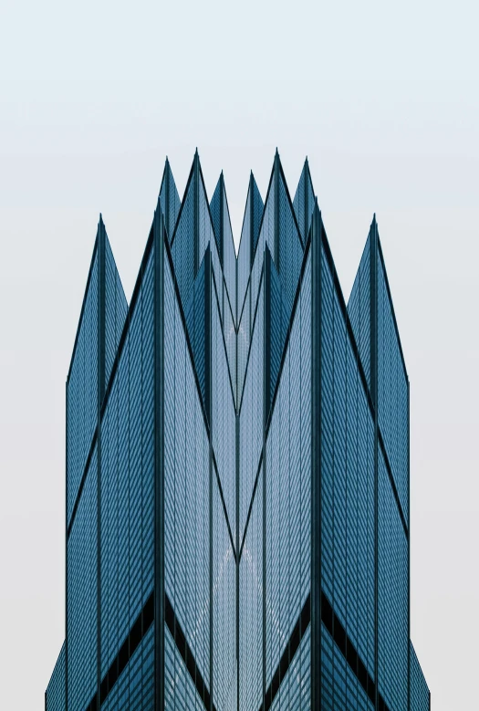a very tall building with a lot of windows, a digital rendering, inspired by Zaha Hadid, pexels contest winner, symmetrical crown, scary sharp icy, no - text no - logo, serrated point