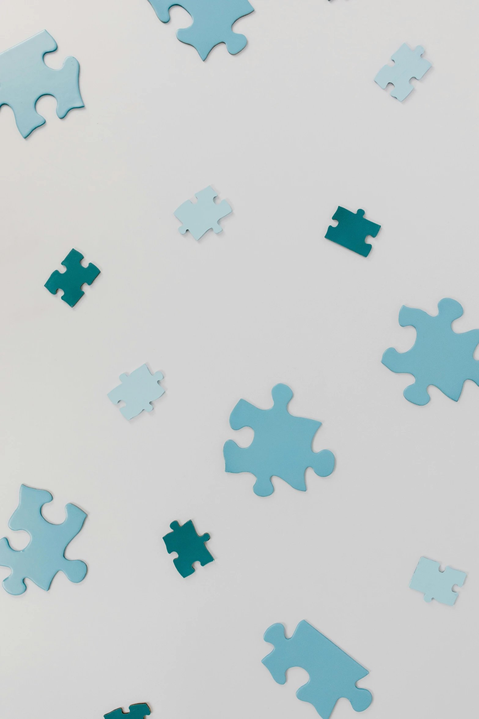 a pile of blue puzzle pieces on a white surface, by artist, trending on unsplash, 2 5 6 x 2 5 6, floating symbols, wall art, high quality screenshot