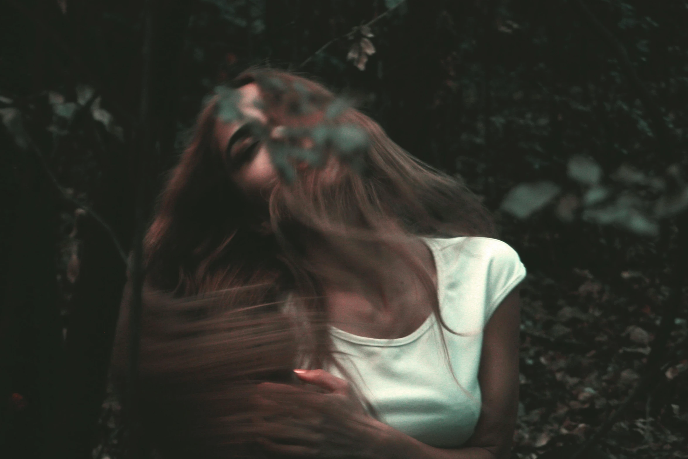 a woman with her hair blowing in the wind, inspired by Elsa Bleda, pexels contest winner, romanticism, hidden in the forest, with white skin, girls, instagram picture