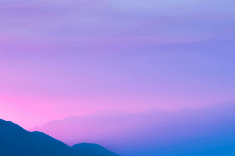 a purple and blue sky with mountains in the background, trending on pexels, color field, gradient light pink, muted colours 8 k, mountainside, wallpaper mobile