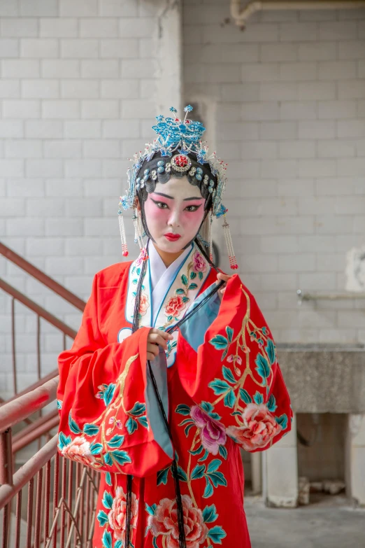 a woman dressed in a traditional chinese costume, inspired by Xie Huan, square, multicoloured, 2019 trending photo, peking opera