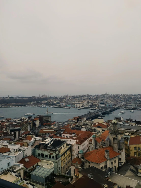 a view of a city from the top of a building, istanbul, high res 8k, fan favorite, overcast gray skies