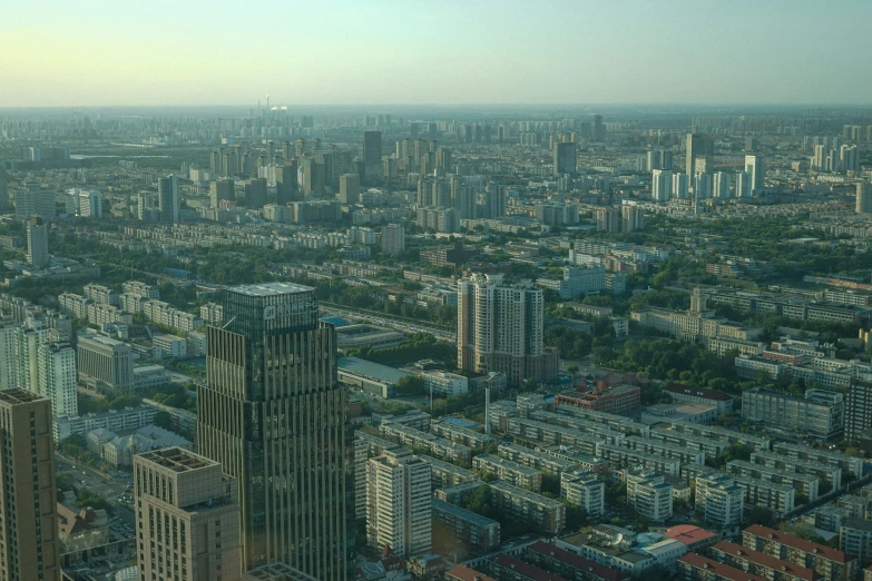 a view of a city from a tall building, a picture, inspired by Cheng Jiasui, pexels contest winner, square, 8 k hyper detailed image, high resolution image, taken in 2022