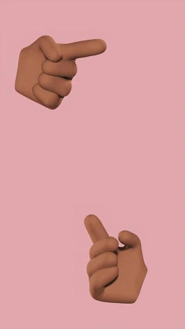 three hands pointing at each other on a pink background, by Alexis Grimou, thumb up, kanye, ffffound, emoji