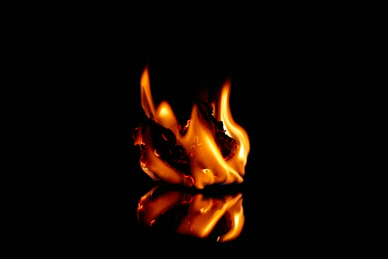 a close up of a lit candle in the dark, a picture, by Jan Rustem, pixabay, fine art, fire reflection, avatar image, fireball, completely consisting of fire