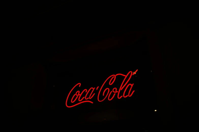 a coca cola sign lit up in the dark, a picture, by Gina Pellón, pexels, restaurant!!!, 🦩🪐🐞👩🏻🦳, phone photo, at home