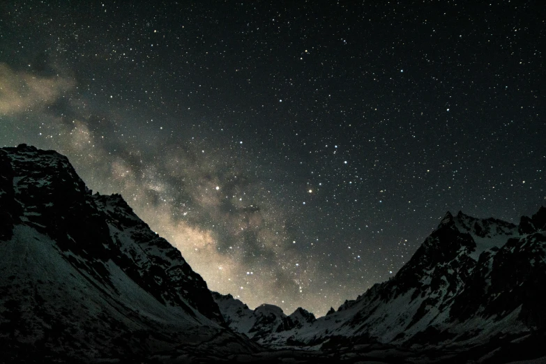 a night sky filled with lots of stars, pexels contest winner, space art, himalayas, highly detailed textured 8k, 4k —height 1024 —width 1024, brown