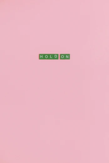 a sign that says hold on against a pink background, an album cover, by Erlund Hudson, tumblr, conceptual art, rolex, 2 5 6 x 2 5 6, minimalist art, hidden message