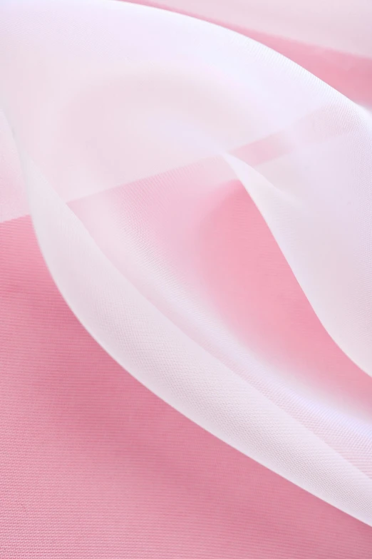 a close up of a white and pink fabric, translucent pastel panels, product photograph, white ribbon, ((pink))